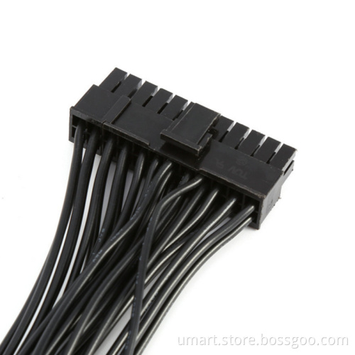 ATX 24 Pin Dual PSU Power Supply Extension Mining Cable for Computer Adaptor Cable for BTC Riser Miner 24Pin 20+4pin 30CM